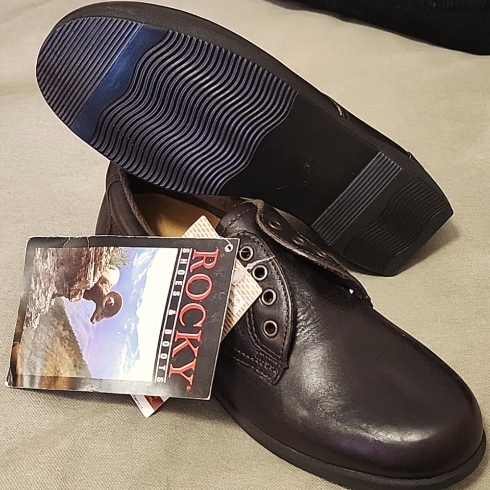 Rocky Mountain Boots, brown leather uniform shoes, size 7.5